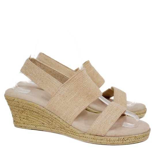 Charleston Shoe Co. Cooper Core Sling Back Espadrille Wedge Linen Women's Size 7 - Picture 3 of 12
